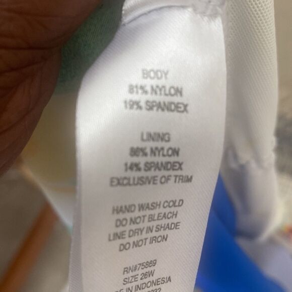 Ocean Dream Floral Swimsuit Top 26W - Picture 8 of 8